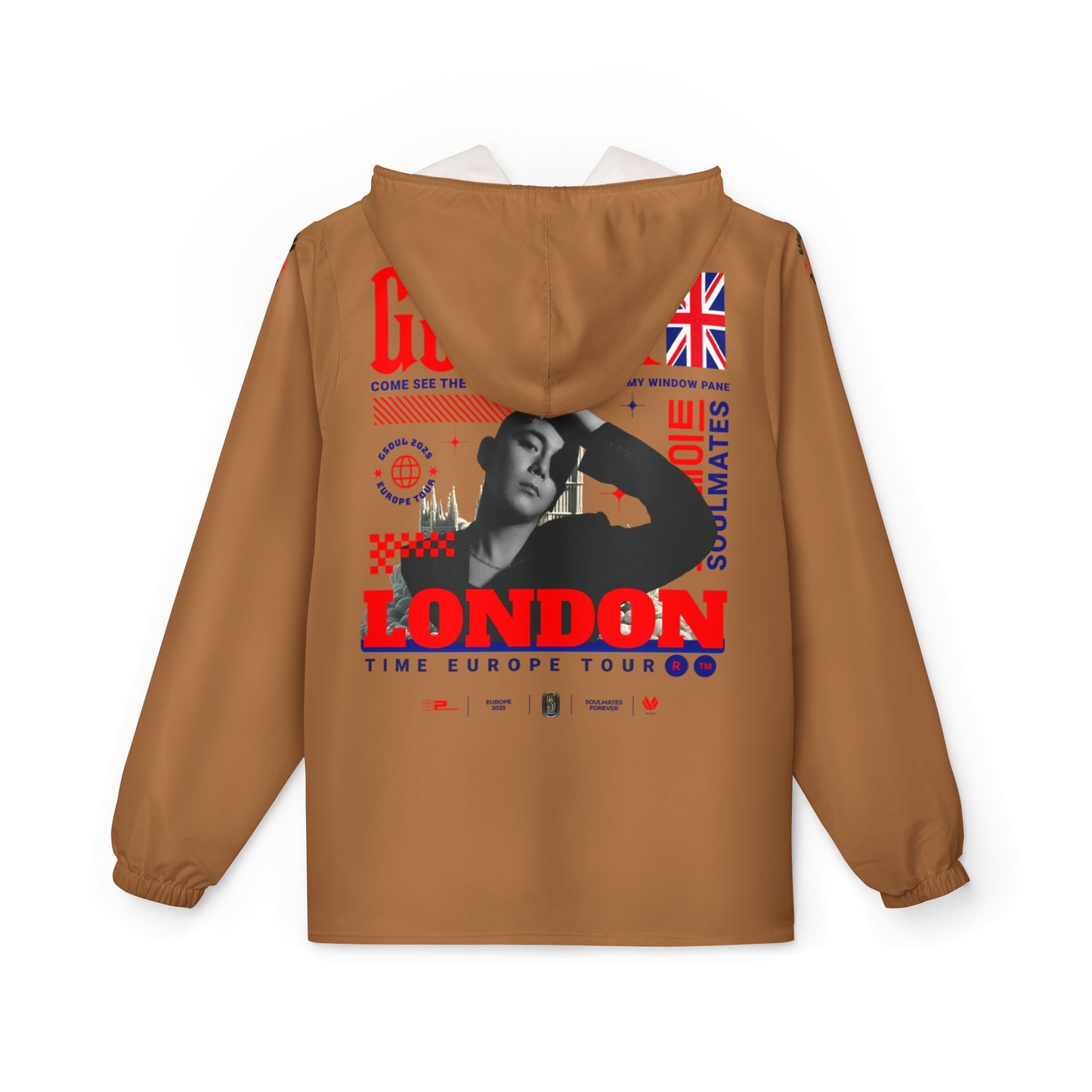 Custom London Time Mocha Windbreaker Jacket