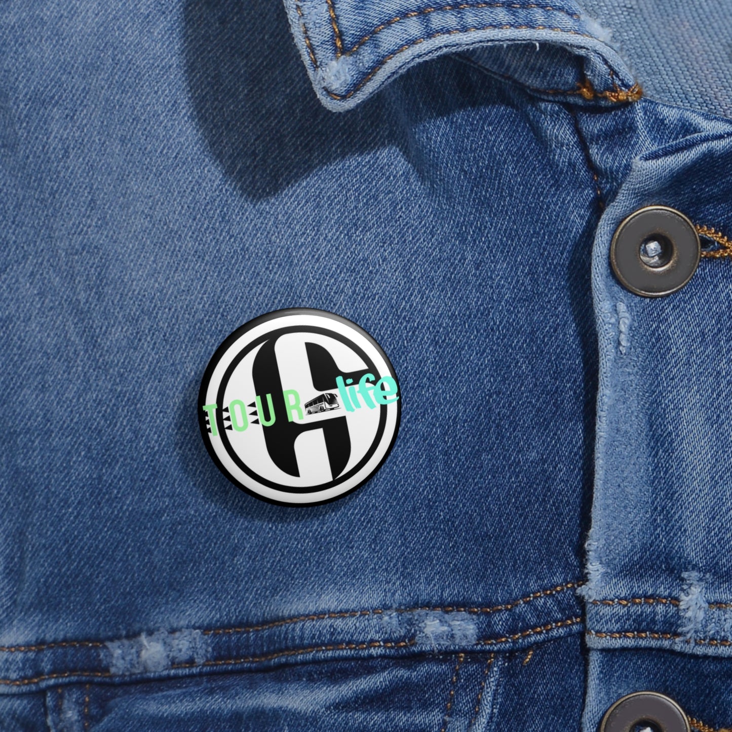 GS TOUR life Blk&Wht Pin Buttons
