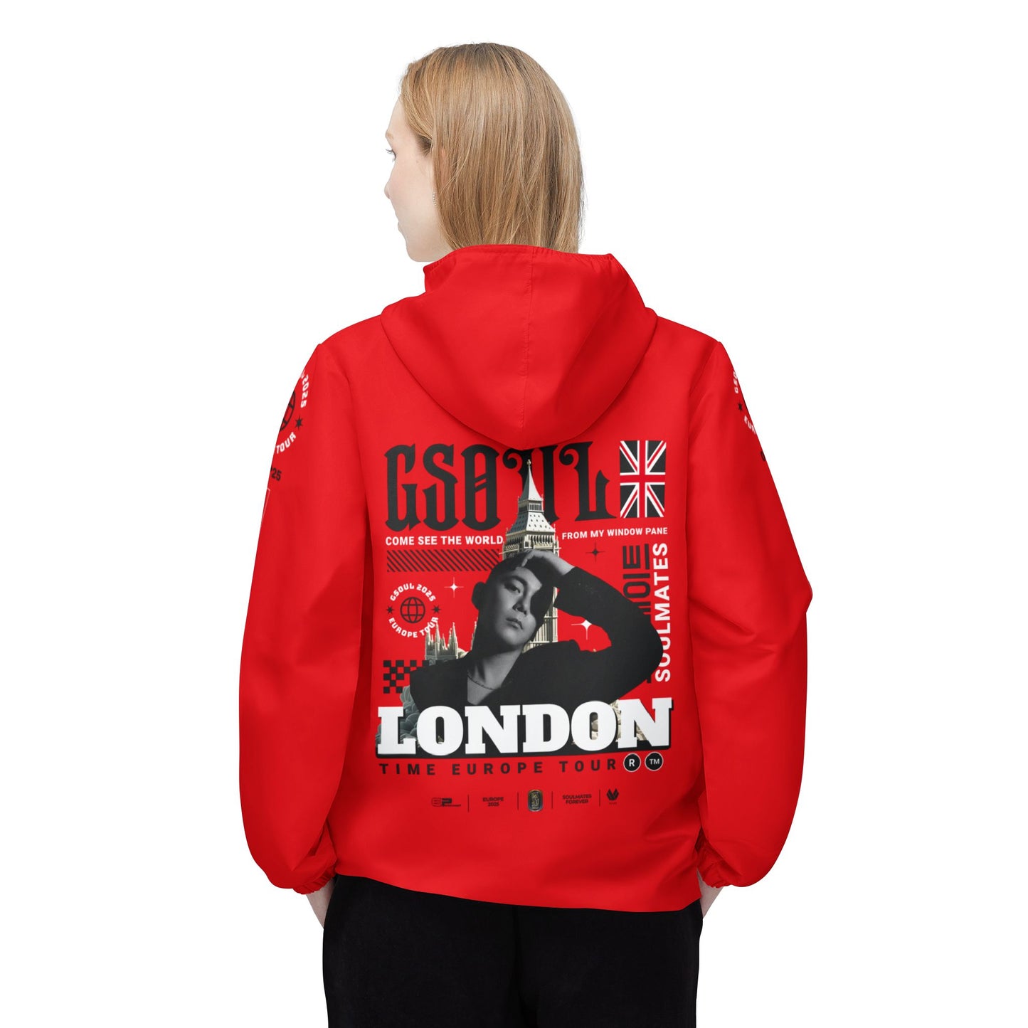 London Time Red/black Windbreaker Jacket