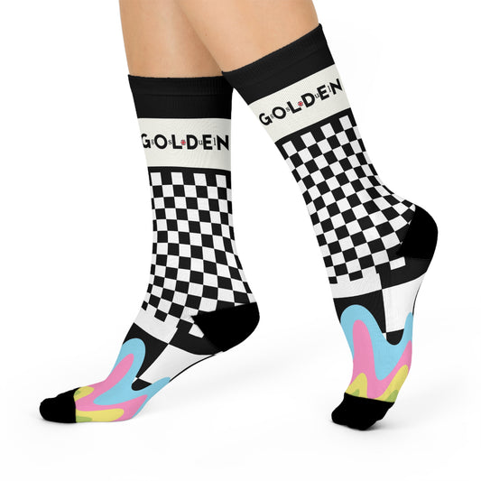 Black/White Cushioned Crew Socks