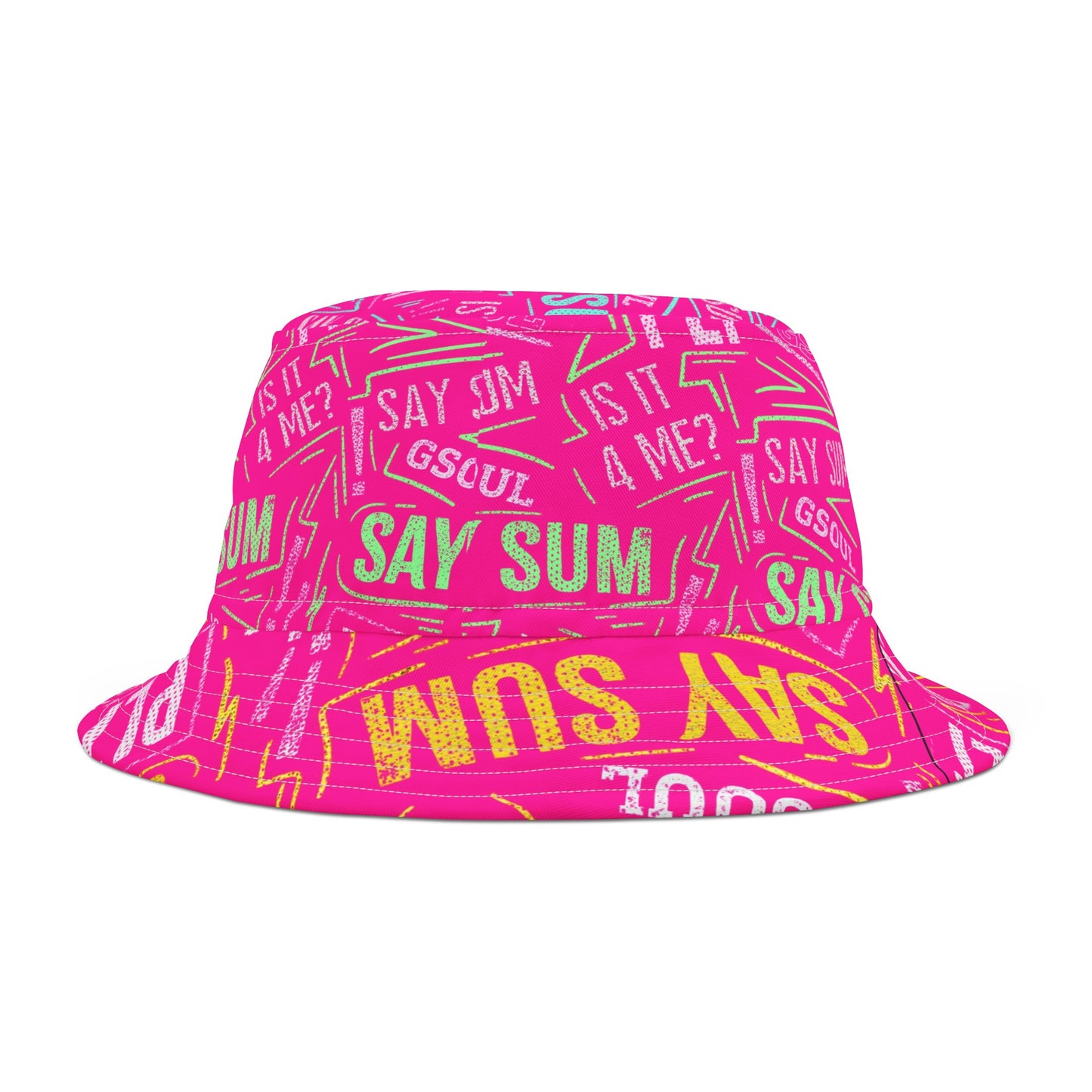 GSOUL PLT SAY SUM Neon Pink Bucket Hat