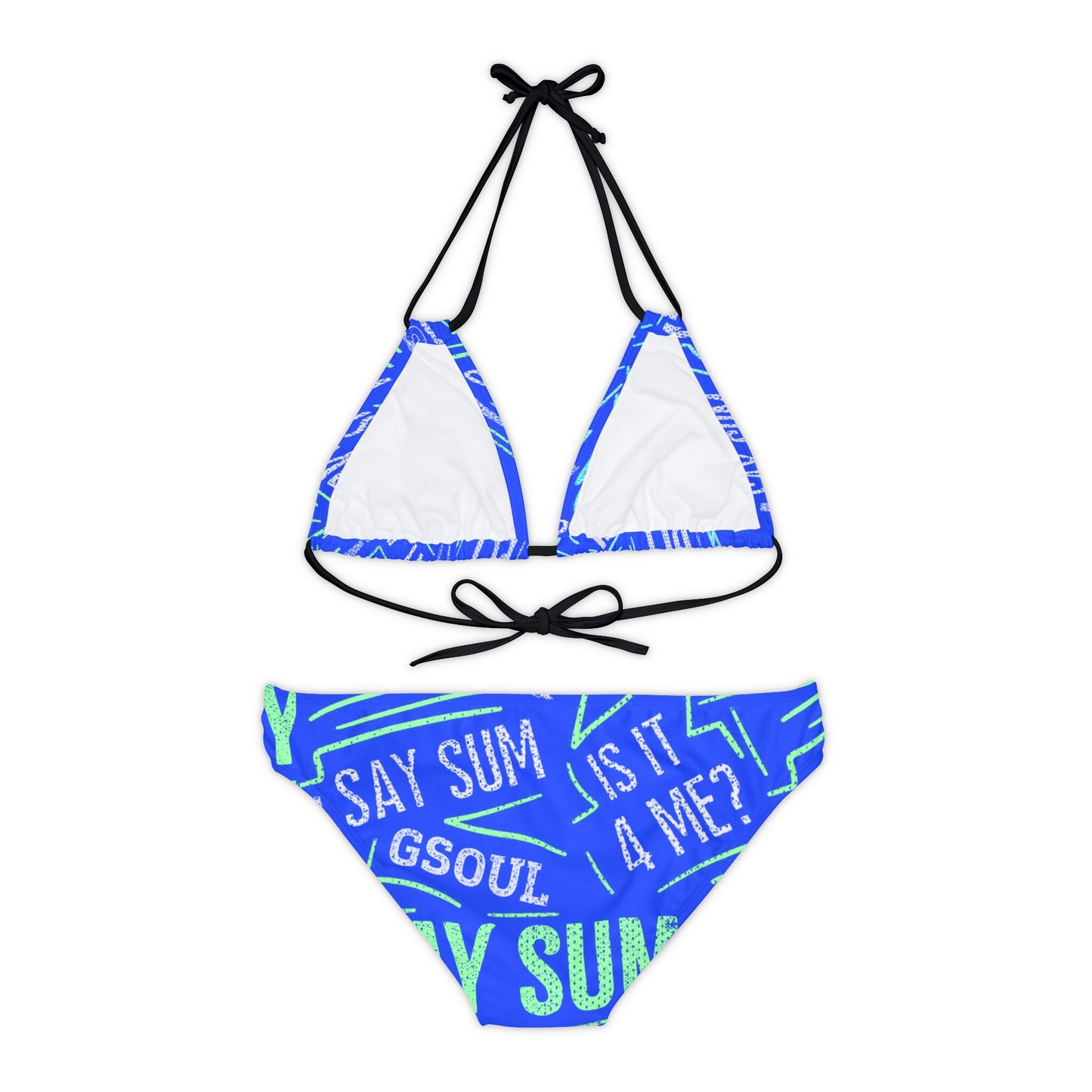 PLT "SAY SUM" Royal Blue Strappy Bikini Set