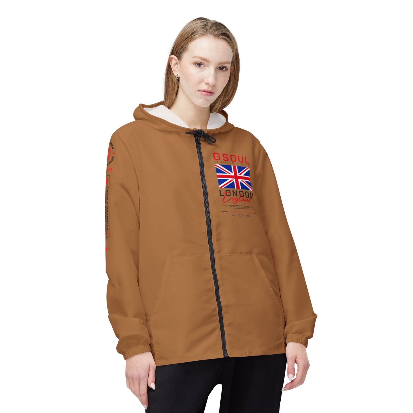 London Time Mocha Windbreaker Jacket