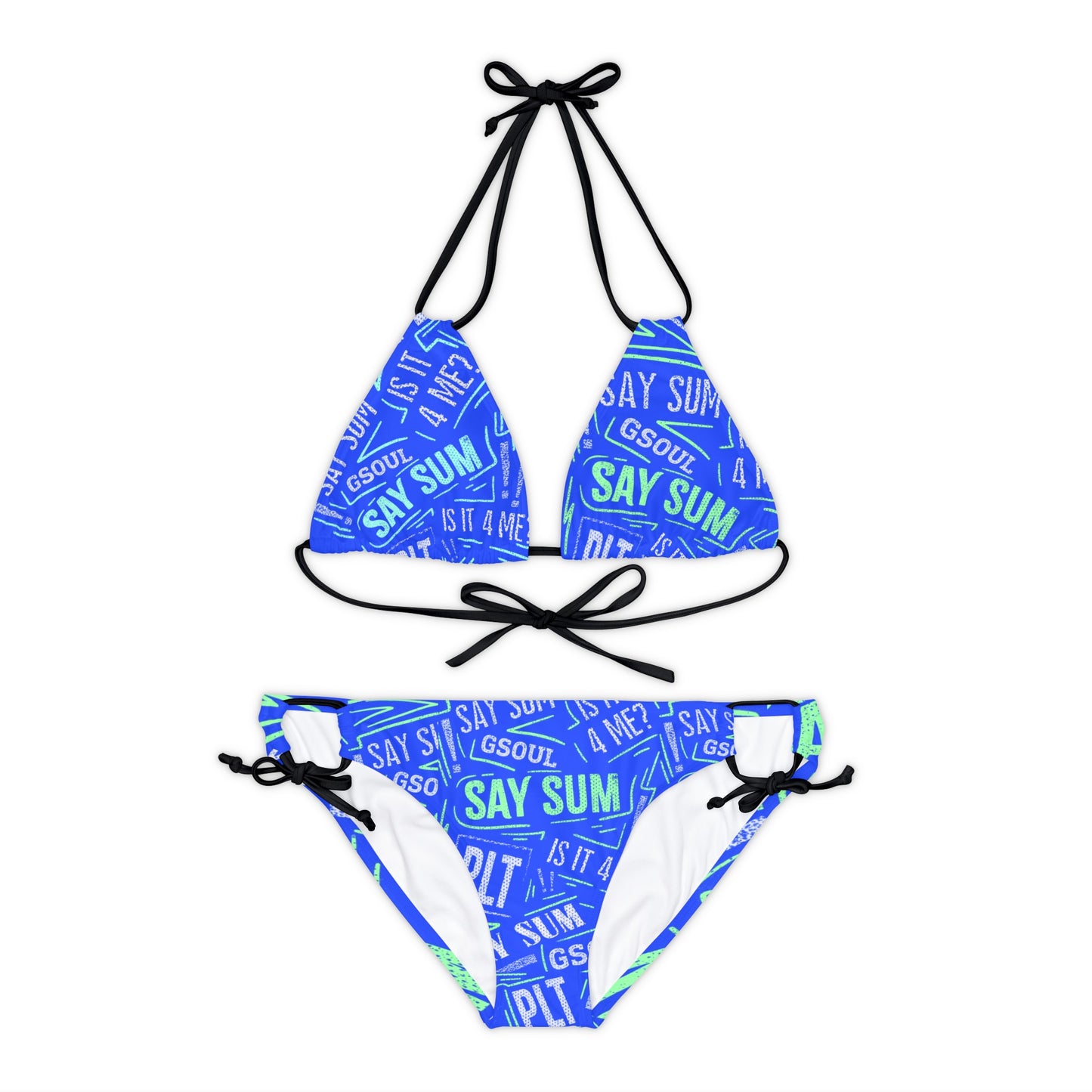 PLT "SAY SUM" Royal Blue Strappy Bikini Set