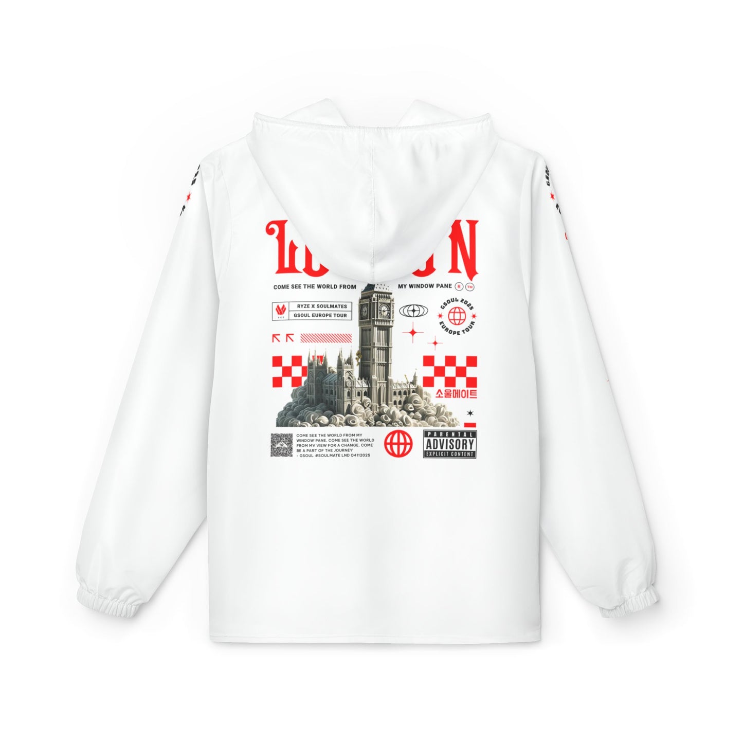 London Time White Windbreaker Jacket