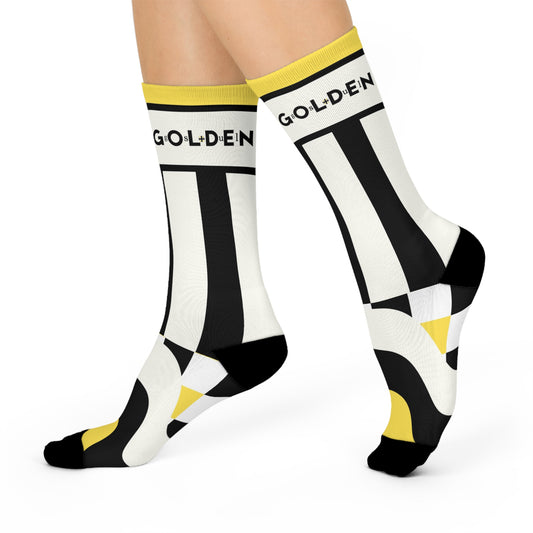 Blk/YLLW/Wht Cushioned Crew Socks
