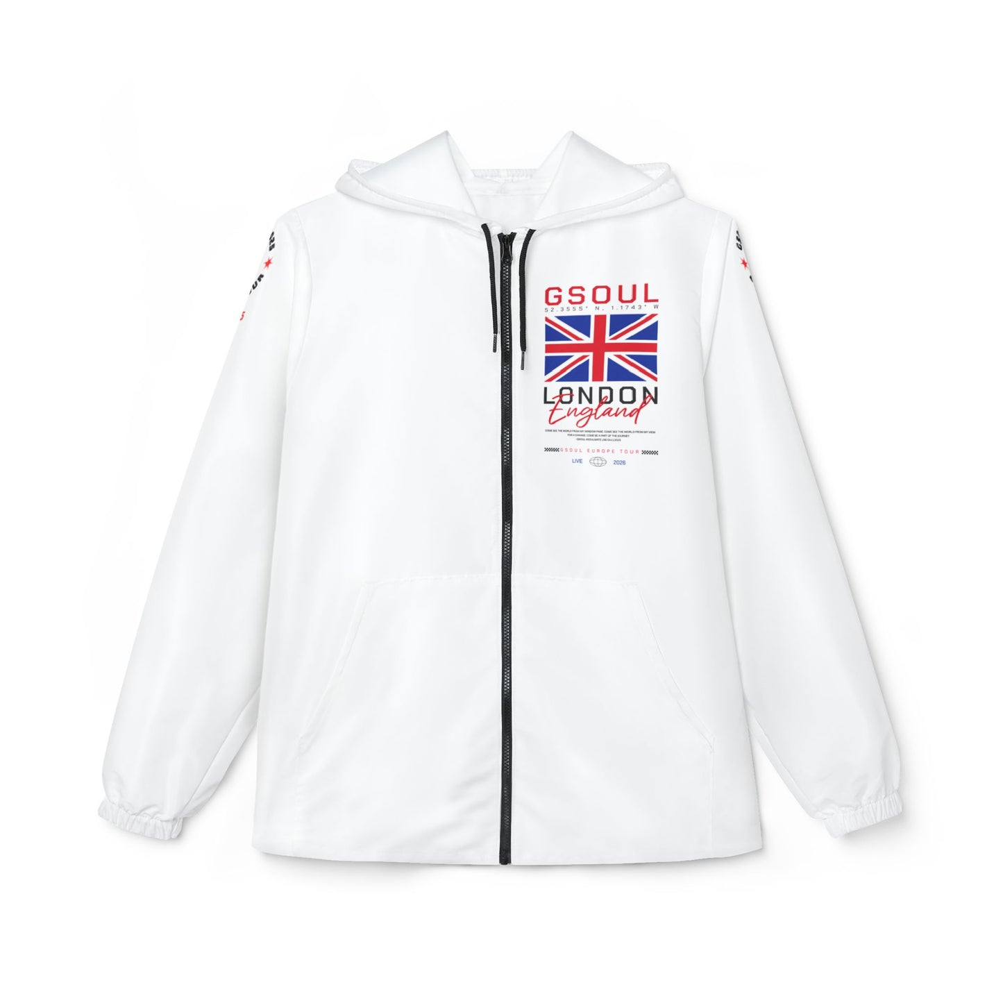 London Time White Windbreaker Jacket