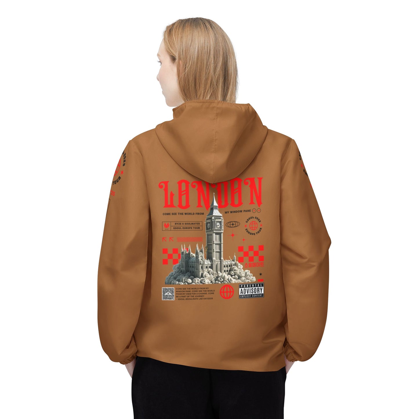London Time Mocha Windbreaker Jacket