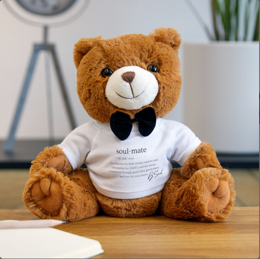 soul-mate definition BLK Teddy Bear with T-Shirt